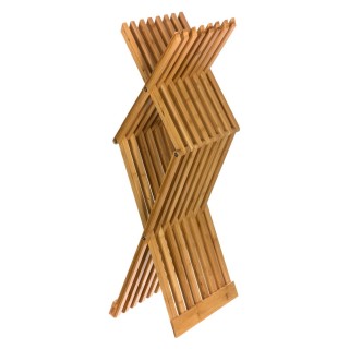 Tabouret pliant en bambou Delca - H. 45 cm - Beige