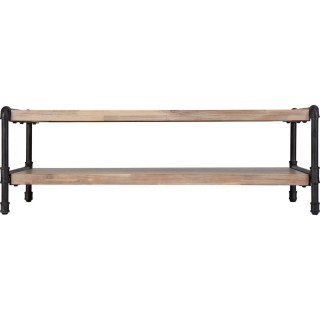 Table basse design bois et métal industriel Siam - L. 120 x H. 40 cm - Noir
