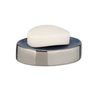 Porte savon design Nuria - Bleu et argent