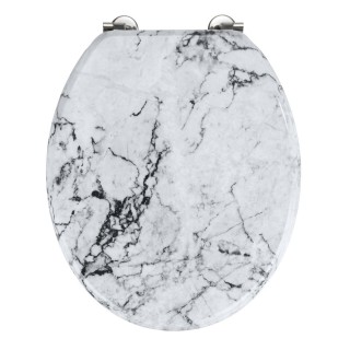 Abattant WC en MDF design marbre Onyx - Blanc