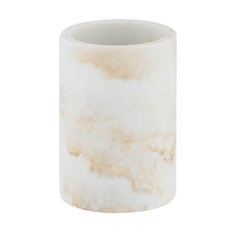 Gobelet de salle de bain design marbre Odos - Blanc