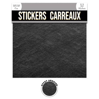 2 Stickers effet ardoise - 30 x 30 cm - noir
