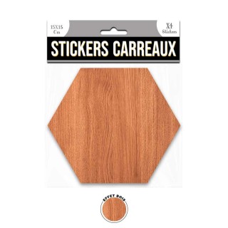 4 Stickers effet bois - 15 x 13 cm - marron