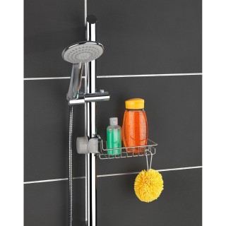 Etagère panier de douche en acier Meis - L. 23 x H. 7 cm - Argent brillant