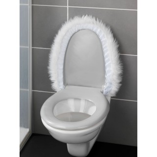 Housse pour abattant WC effet fourrure Olga - L. 50 x l. 40 cm - Blanc
