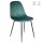 2 Chaises design velours Giulia - Bleu canard