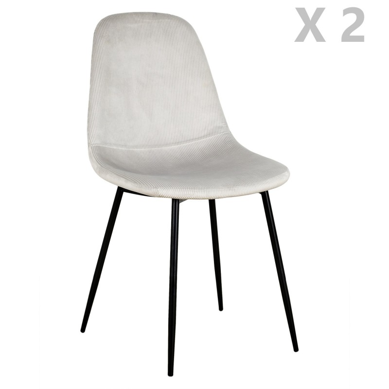 2 Chaises design velours Giulia - Gris clair