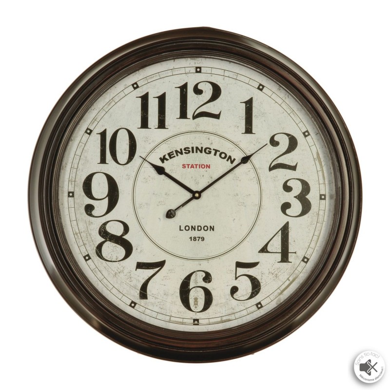 Horloge murale design vintage Kensington - Diam. 62 cm - Noir