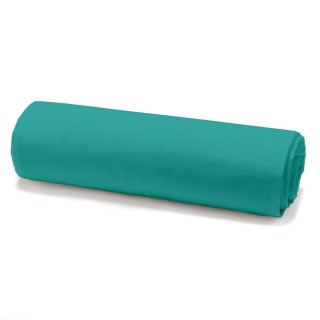Drap housse Diabolo Menthe - 100% coton 57 fils - 90 x 190 cm - Bleu turquoise