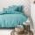 2 Taies d'oreiller Diabolo Menthe - 100% coton 57 fils - 75 x 75 cm - Bleu turquoise