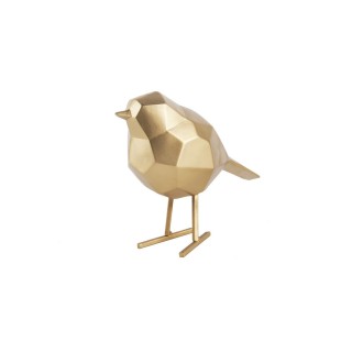 Statuette oiseau design Origami small - Doré mat