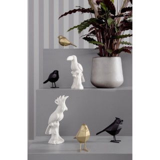 Statuette oiseau design Origami small - Noir mat