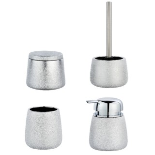 Set accessoires de salle de bain design Glimma - Argent