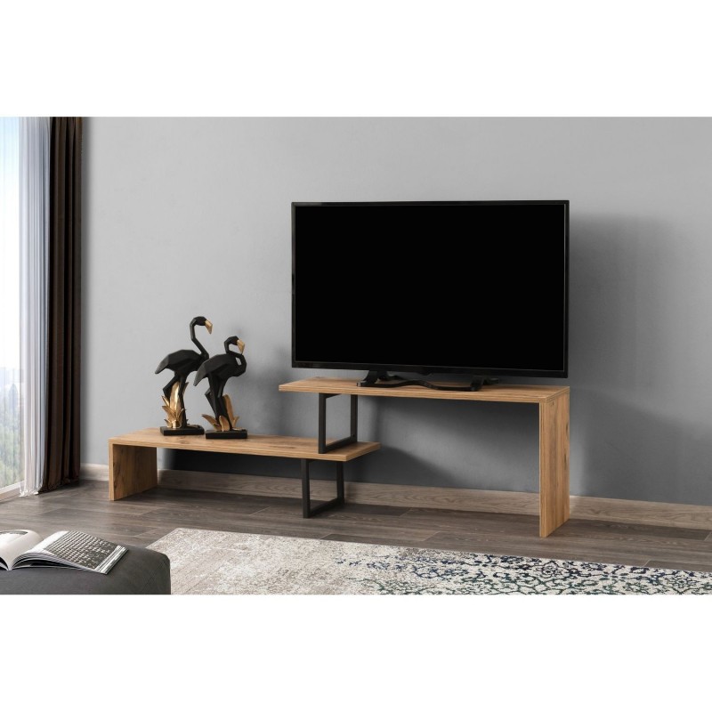 Meuble TV design industriel Ovit - L. 120 x H. 45 cm - Marron