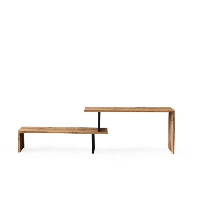 Meuble TV design industriel Ovit - L. 120 x H. 45 cm - Marron