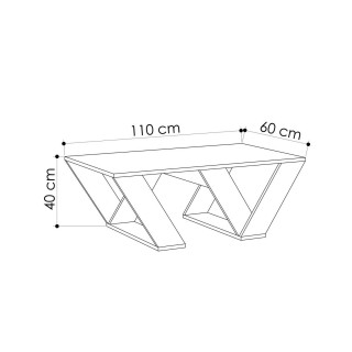 Table basse design Pipra - L. 110 x H. 60 cm - Blanc