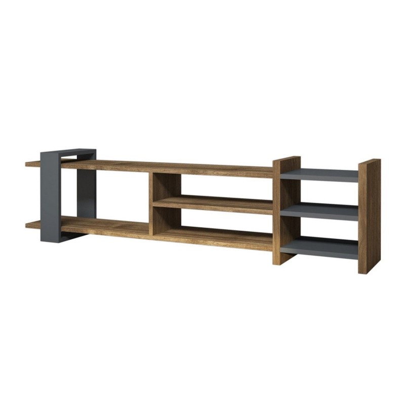 Meuble TV design Zeyna - L. 156 x H. 40 cm - Gris anthracite Meuble TV design Zeyna - L. 156 x H. 40 cm - Gris anthracite