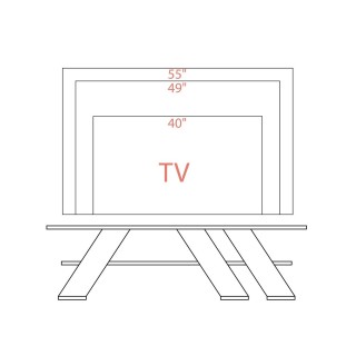 Meuble TV design Fella - L. 140 x H. 40 cm - Marron