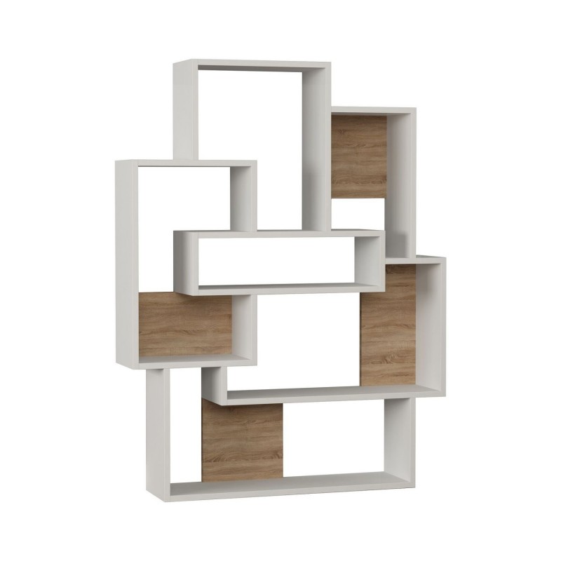 Etagère bibliothèque design bois Barce - L. 101 x H. 132 cm - Blanc Etagère bibliothèque design bois Barce - L. 101 x H. 132 cm - Blanc