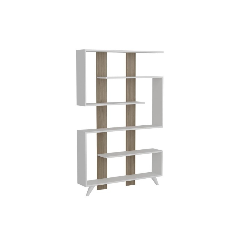 Etagère bibliothèque design scandinave Rain - L. 120 x H. 162 cm - Blanc Etagère bibliothèque design scandinave Rain - L. 120 x H. 162 cm - Blanc
