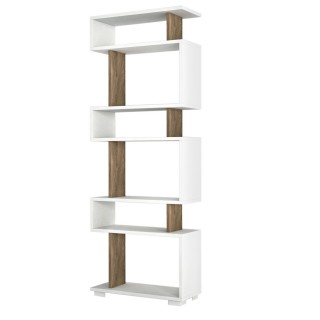 Etagère bibliothèque design scandinave Blok - L. 60 x H. 165 cm - Blanc