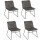 Lot de 4 Chaises de table design velours Brooklyn - Gris