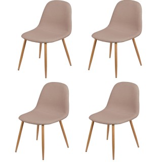 Lot de 4 Chaises de table design scandinave Oslo - Taupe