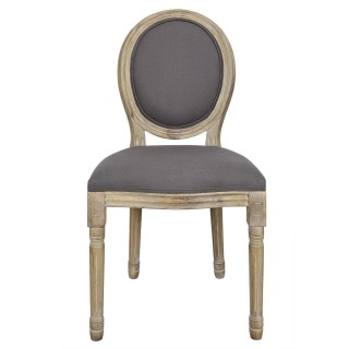 2 Chaises de table design médaillon Eleonor - Gris