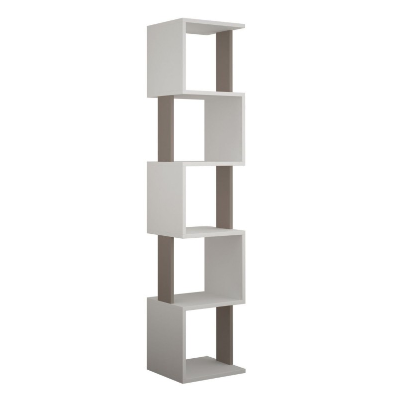Bibliothèque Piri 161 cm - Blanc et Taupe Bibliothèque Piri 161 cm - Blanc et Taupe
