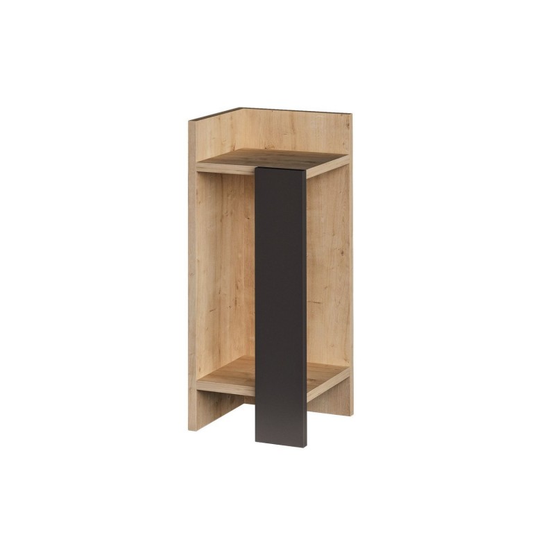 Table de chevet Elos gauche 27 cm - Bois naturel et Gris Anthracite