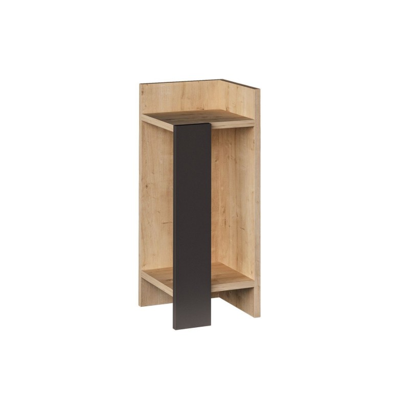 Table de chevet Elos droite 27 cm - Bois naturel et Gris Anthracite Table de chevet Elos droite 27 cm - Bois naturel et Gris Anthracite