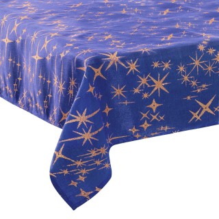 Nappe étoiles de Noël Caneva - L. 140 x l. 360 cm - Bleu nuit