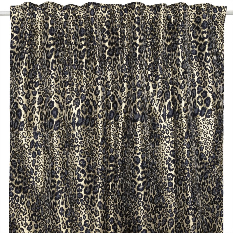 Rideau design léopard Jungle électro - L. 145 x l. 250 cm - Or et noir