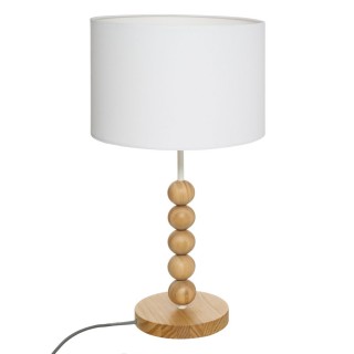 Lampe à poser design bois Nino - H. 48 cm - Blanc