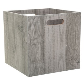 Boîte de rangement design bois Mix n' modul - L. 30 x l. 30 cm - Couleur chêne gris