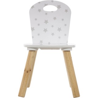 Chaise enfant en bois Douceur - Blanc avec motifs