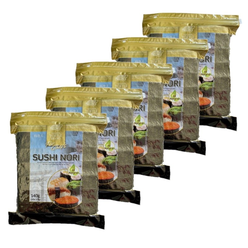 Lot 5x 50 Feuilles sushi nori - qualité Chef -  sachet 140g