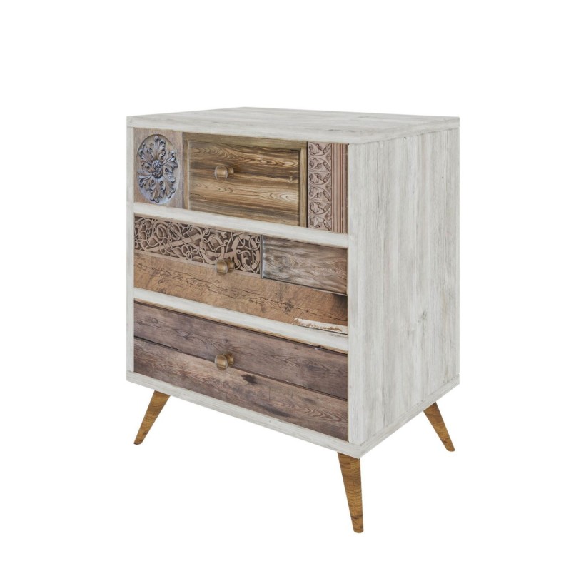 Commode Liza - Blanc et Marron Commode Liza - Blanc et Marron