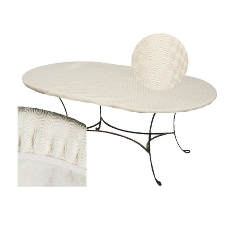 Sous-nappe protège table ovale Basic - L. 125 x l. 195 cm - Blanc