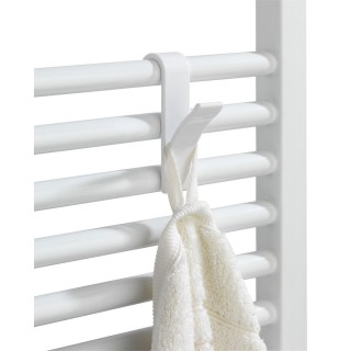 Lot 2x 2 Crochets pour radiateurs sèche-serviettes - Blanc