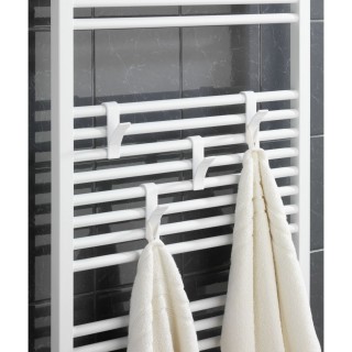 Lot 2x 2 Crochets pour radiateurs sèche-serviettes - Blanc