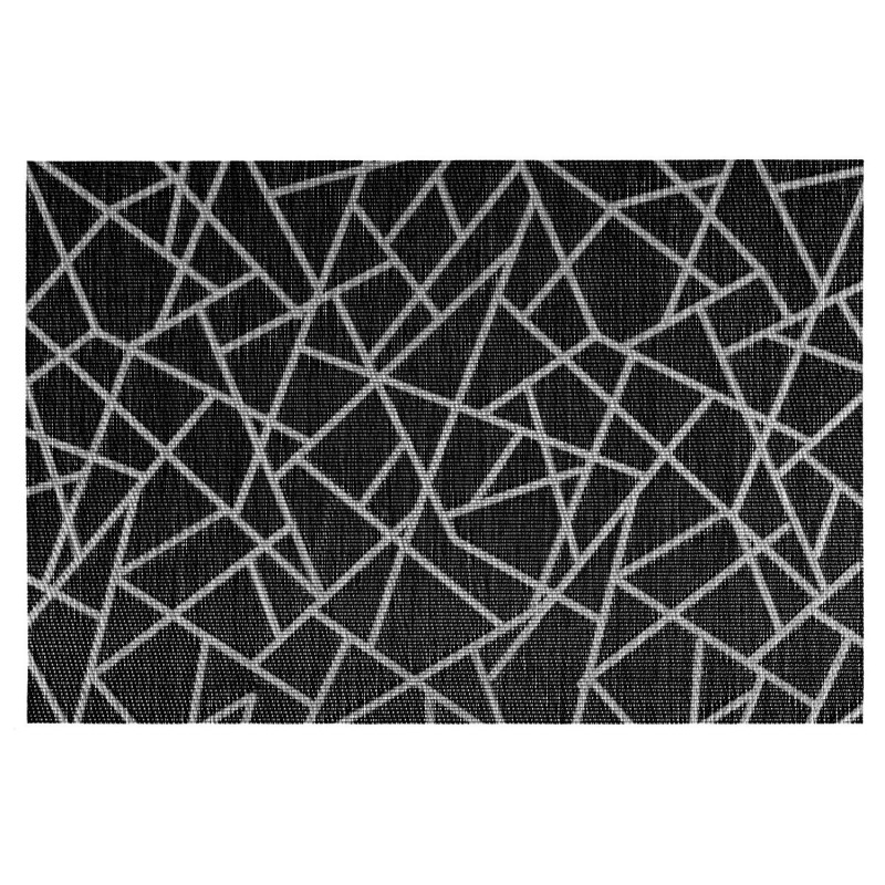 Lot 6x Set de table design craquelé Alph - L. 30 x l. 45 cm - Noir