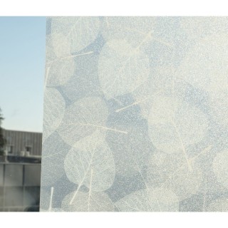 Lot 2x Film décoratif pour vitre vitrostatique Feuilles - 150 x 45 cm - Blanc