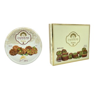 Assortiment de coffrets Zaitoune : mabroumé, barazek