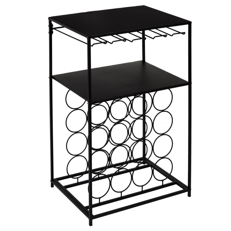 Desserte sur pieds porte bouteille - L. 45 x H. 70 cm - Noir Desserte sur pieds porte bouteille - L. 45 x H. 70 cm - Noir