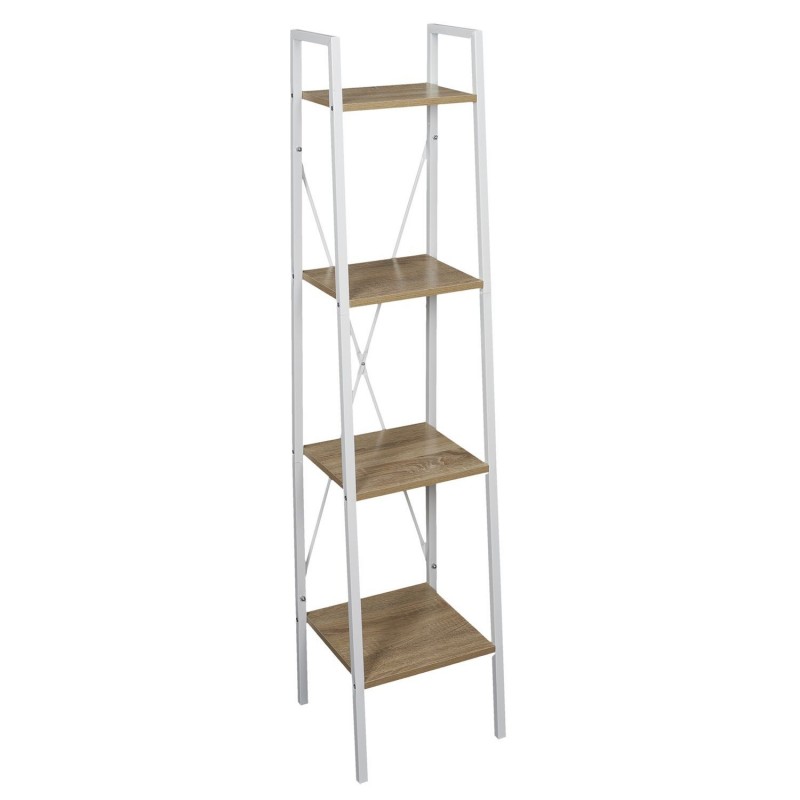 Etagère à 4 planches en bois et métal - L. 34 x H. 148 cm. - Blanc Etagère à 4 planches en bois et métal - L. 34 x H. 148 cm. - Blanc