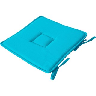 Galette de chaise uni effet Bachette - 40 x 40 cm - Turquoise