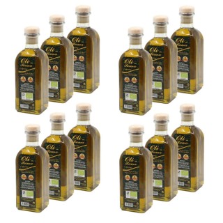 Lot 12x Huile d'olive Bio extra vierge non filtrée - bouteille 500ml
