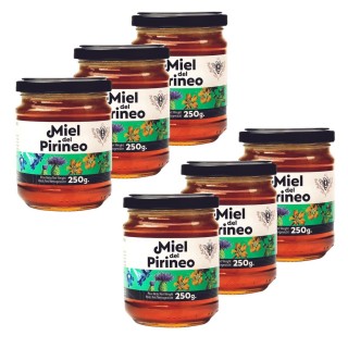 Lot 6x Miel de montagne des Pyrénées - pot 250g