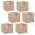Lot de 6 Boîtes de rangement en MDF effet bois Mix n' modul - L. 30,5 x l. 30,5 cm - Couleur chêne naturel